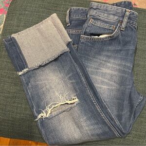 ZARA BASIC 1975 Denim Cuffed boyfriend Jean